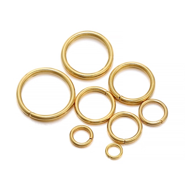 Partia 50-200 sztuk 3-10mm złotych otwartych dzielonych pierścieni ze stali nierdzewnej – akcesoria do DIY biżuterii - Wianko - 7