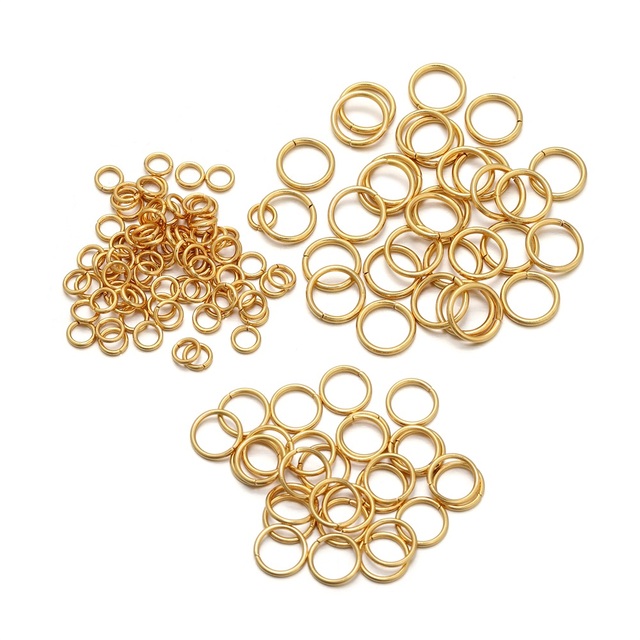 Partia 50-200 sztuk 3-10mm złotych otwartych dzielonych pierścieni ze stali nierdzewnej – akcesoria do DIY biżuterii - Wianko - 6