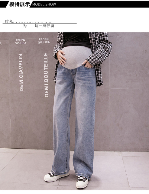 Dżinsy Vintage dla kobiet w ciąży - długie, luźne spodnie z szerokimi nogawkami - Wianko - 9