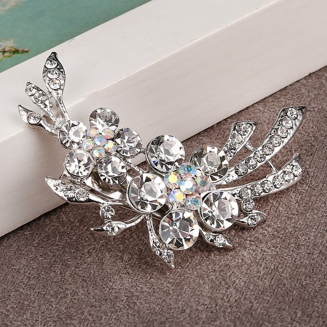 Kryształowa broszka Hesiod z imitacją perły - złote rybki, strasy, biżuteria bankietowa broszka ślubna, dekoracja suknia ślubna - Wianko - 5