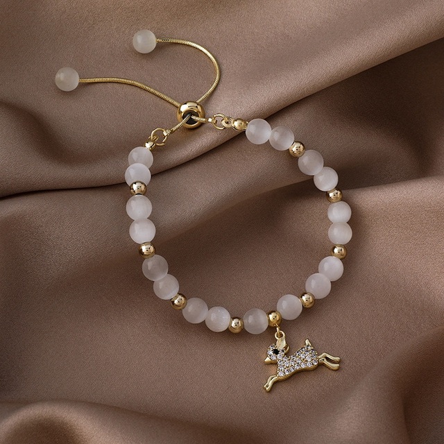 Elegancka, koreańska bransoletka z pereł dla kobiet - regulowana, złotego koloru - Wianko - 45