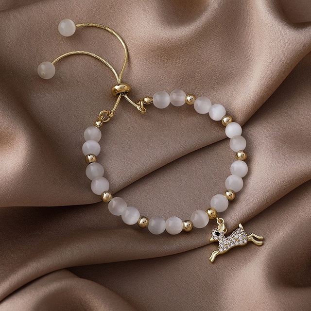 Elegancka, koreańska bransoletka z pereł dla kobiet - regulowana, złotego koloru - Wianko - 34