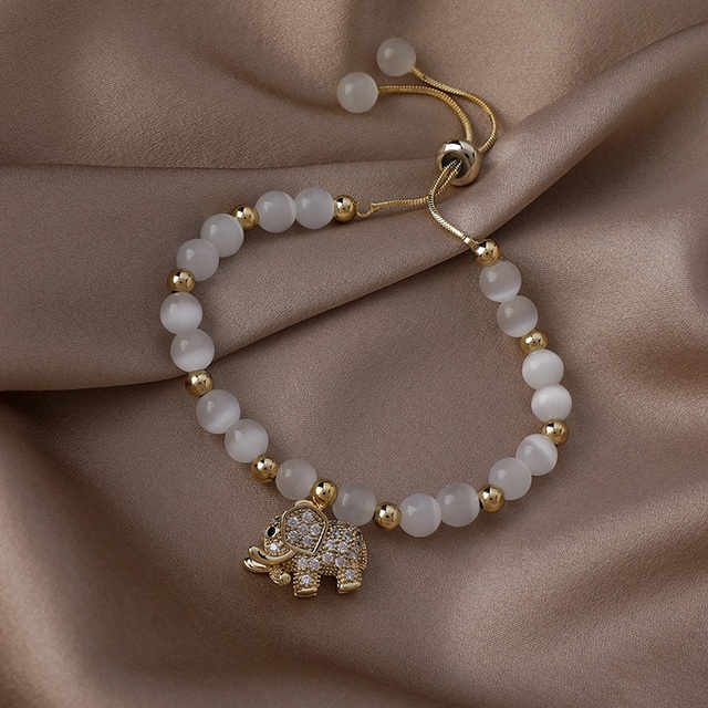 Elegancka, koreańska bransoletka z pereł dla kobiet - regulowana, złotego koloru - Wianko - 46