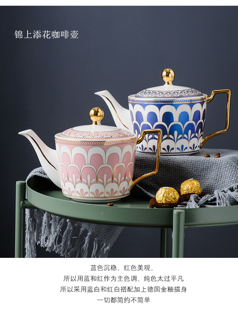 Dzbanek do herbaty Europa z luksusowej porcelany kostnej - 730ml, ceramiczny dzbanek ze zestawem parzenia herbaty, idealny do biura i domu - Wianko - 20
