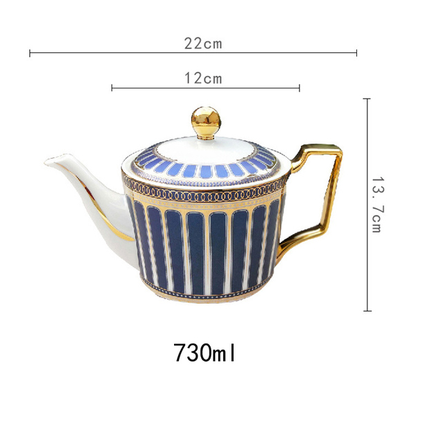 Dzbanek do herbaty Europa z luksusowej porcelany kostnej - 730ml, ceramiczny dzbanek ze zestawem parzenia herbaty, idealny do biura i domu - Wianko - 5