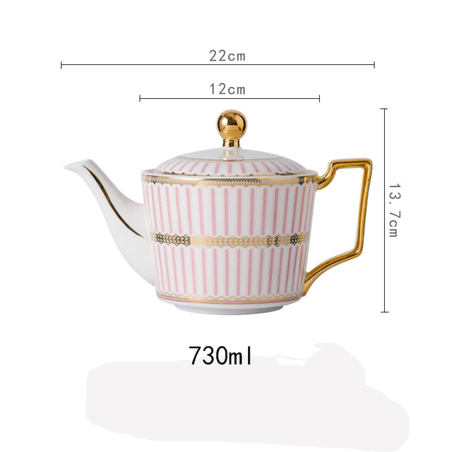 Dzbanek do herbaty Europa z luksusowej porcelany kostnej - 730ml, ceramiczny dzbanek ze zestawem parzenia herbaty, idealny do biura i domu - Wianko - 4