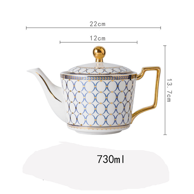 Dzbanek do herbaty Europa z luksusowej porcelany kostnej - 730ml, ceramiczny dzbanek ze zestawem parzenia herbaty, idealny do biura i domu - Wianko - 8