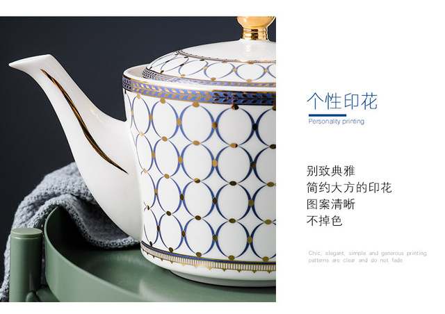 Dzbanek do herbaty Europa z luksusowej porcelany kostnej - 730ml, ceramiczny dzbanek ze zestawem parzenia herbaty, idealny do biura i domu - Wianko - 11