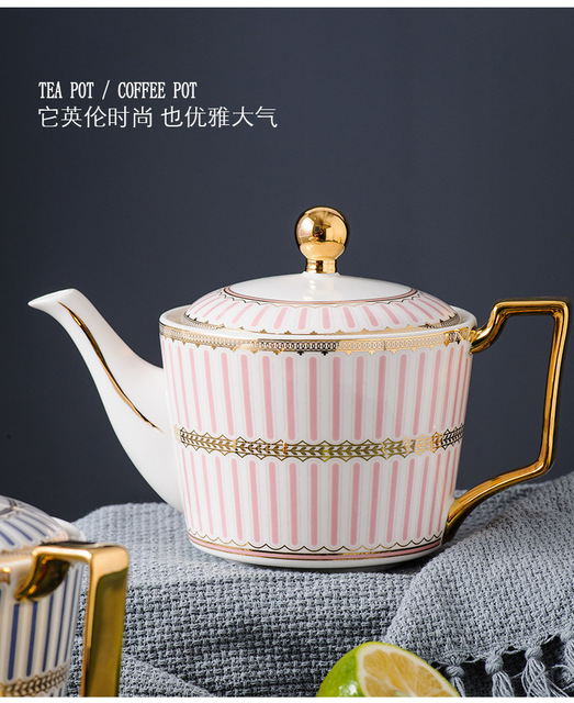 Dzbanek do herbaty Europa z luksusowej porcelany kostnej - 730ml, ceramiczny dzbanek ze zestawem parzenia herbaty, idealny do biura i domu - Wianko - 17