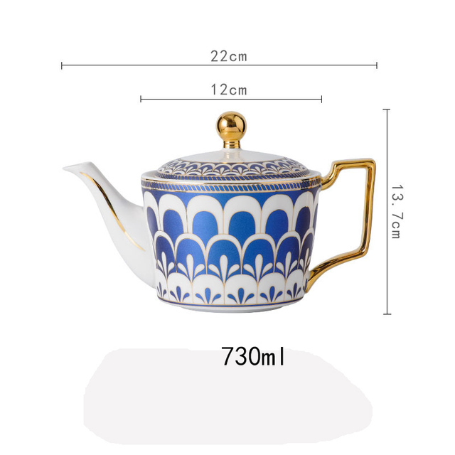 Dzbanek do herbaty Europa z luksusowej porcelany kostnej - 730ml, ceramiczny dzbanek ze zestawem parzenia herbaty, idealny do biura i domu - Wianko - 2