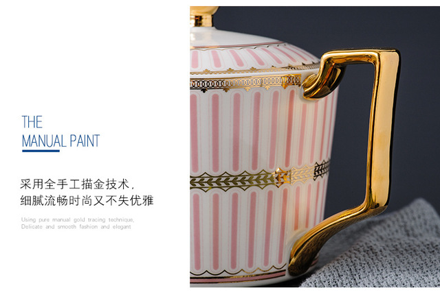 Dzbanek do herbaty Europa z luksusowej porcelany kostnej - 730ml, ceramiczny dzbanek ze zestawem parzenia herbaty, idealny do biura i domu - Wianko - 18