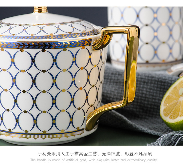 Dzbanek do herbaty Europa z luksusowej porcelany kostnej - 730ml, ceramiczny dzbanek ze zestawem parzenia herbaty, idealny do biura i domu - Wianko - 13