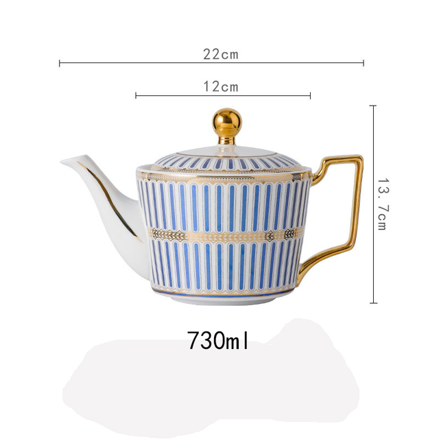 Dzbanek do herbaty Europa z luksusowej porcelany kostnej - 730ml, ceramiczny dzbanek ze zestawem parzenia herbaty, idealny do biura i domu - Wianko - 3