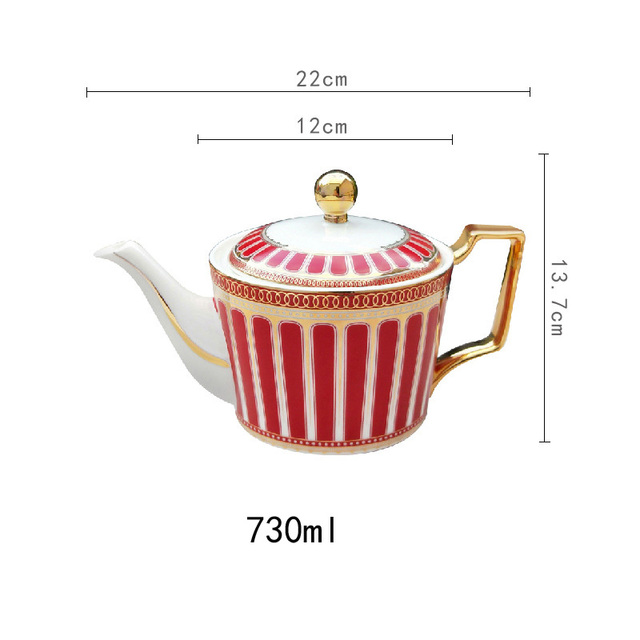 Dzbanek do herbaty Europa z luksusowej porcelany kostnej - 730ml, ceramiczny dzbanek ze zestawem parzenia herbaty, idealny do biura i domu - Wianko - 6