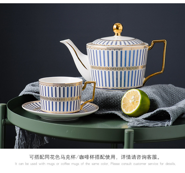 Dzbanek do herbaty Europa z luksusowej porcelany kostnej - 730ml, ceramiczny dzbanek ze zestawem parzenia herbaty, idealny do biura i domu - Wianko - 19