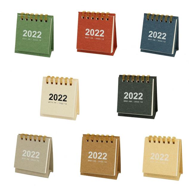 Mini kalendarz biurkowy 2022 Pure Color - praktyczny, lekki, mały - Wianko - 6