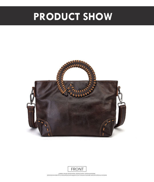 Luksusowa torebka damskich zakupów na ramię wykonana z naturalnej skóry ziarna - 258 - Wianko - 10