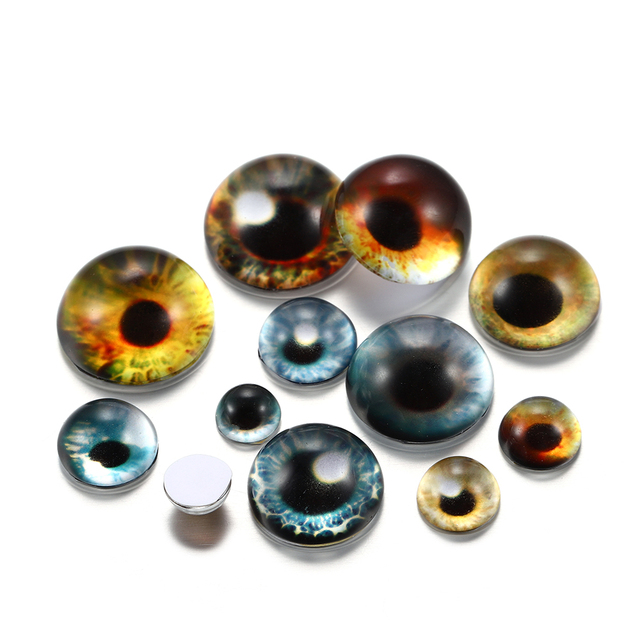 Mieszane kolorowe szkło Cabochon smok kot oczy 8-20mm - 10 partii dla biżuterii DIY - Wianko - 17