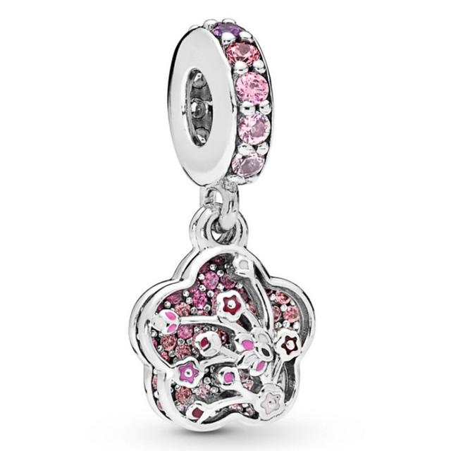 Nowe koraliki różowe cyrkonia Pavé z musującym efektem - DIY, pasujące do oryginalnej bransoletki Pandora Charms z biżuterią luksusową dla kobiet - Wianko - 9
