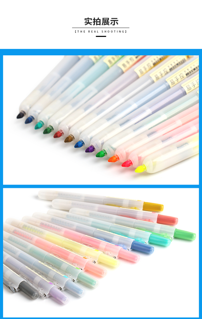 Wielokrotnego napełniania fluorescencyjny zakreślacz w pastelowych kolorach z wysuwaniem długopisem - dla rysowania, podkreślania, doodlingu i kolorowania - Wianko - 6