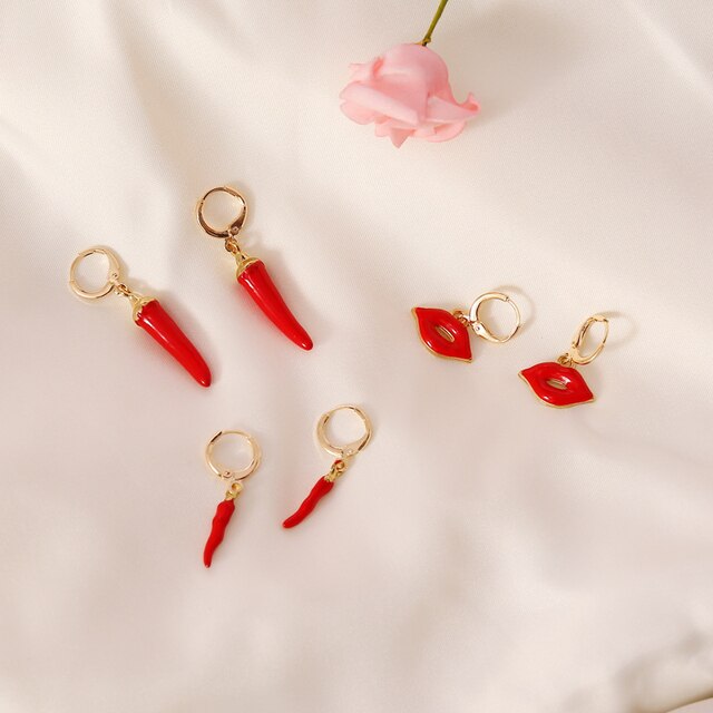 Delikatne kolczyki wiszące z czerwonym chili - idealny prezent na ślub, urodziny lub boże narodzenie - Wianko - 5