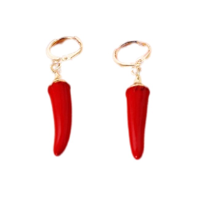 Delikatne kolczyki wiszące z czerwonym chili - idealny prezent na ślub, urodziny lub boże narodzenie - Wianko - 6