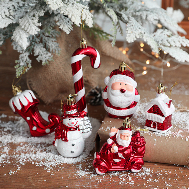 Choinka bożonarodzeniowa 2022 - 2 sztuki, zawieszana, piłka, buty, śnieżek, płaszcz Mikołaja - dekoracje na Boże Narodzenie i Nowy Rok - Wianko - 4