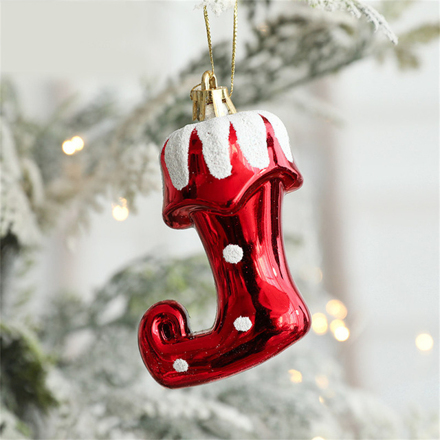 Choinka bożonarodzeniowa 2022 - 2 sztuki, zawieszana, piłka, buty, śnieżek, płaszcz Mikołaja - dekoracje na Boże Narodzenie i Nowy Rok - Wianko - 8