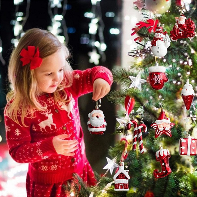 Choinka bożonarodzeniowa 2022 - 2 sztuki, zawieszana, piłka, buty, śnieżek, płaszcz Mikołaja - dekoracje na Boże Narodzenie i Nowy Rok - Wianko - 1