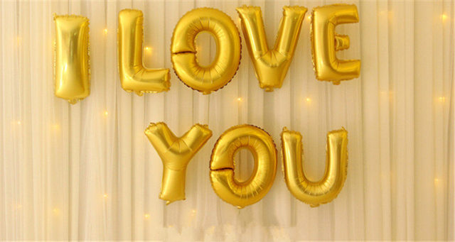 16 calowa złota litera nadmuchiwana helem - dekoracje ślubne, urodzinowe - balon foliowy party supplies - Wianko - 7