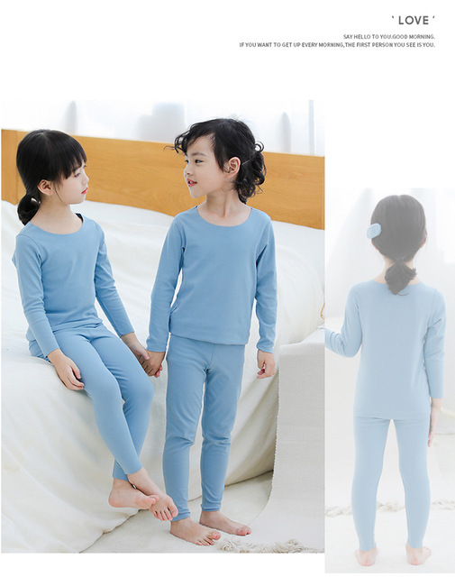 Zestaw dziecięcych piżam bezszwowych na jesień - 2021 bielizna termiczna, śliczne dla chłopców i dziewczynek - Wianko - 16