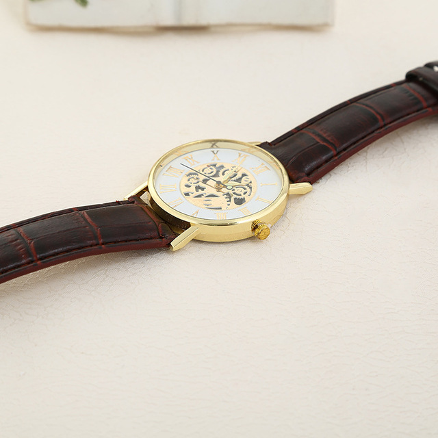 2021 ultra-cienki zegarek mody dla par, Roman Hollow wzór, kwarcowy, kolorowa tarcza - Wianko - 8