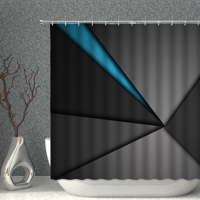 Zasłona prysznicowa geometryczna abstrakcyjny wzór kurtyna łazienkowa poliestrowa tkanina - Wianko - 5