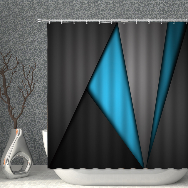 Zasłona prysznicowa geometryczna abstrakcyjny wzór kurtyna łazienkowa poliestrowa tkanina - Wianko - 4