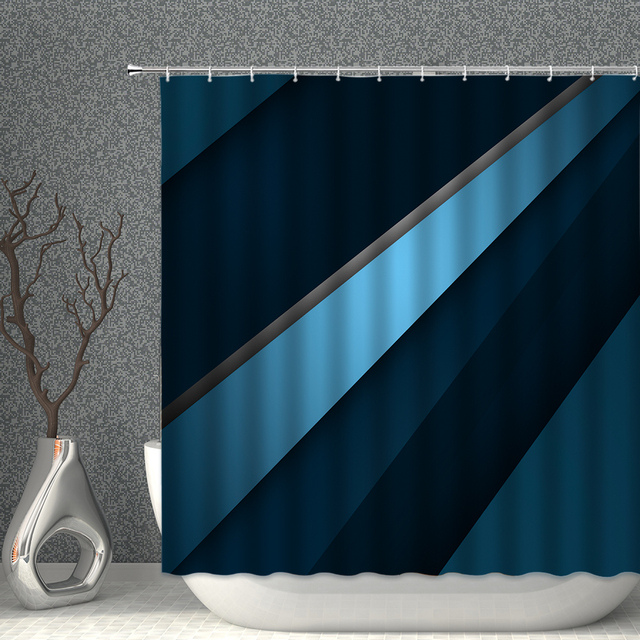 Zasłona prysznicowa geometryczna abstrakcyjny wzór kurtyna łazienkowa poliestrowa tkanina - Wianko - 6