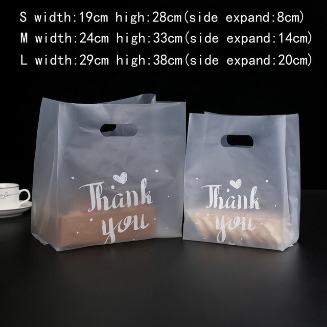 Dziękuję torba plastikowa na zakupy - 25/50 sztuk - boże narodzenie - weselny prezent - torba na upominek, cukierki i ciasto - Wianko - 1