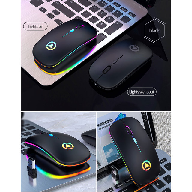 Bezprzewodowa mysz Bluetooth 2.4G ergonomiczna RGB - Mini mysz optyczna USB dla PC i laptopa - Wianko - 12