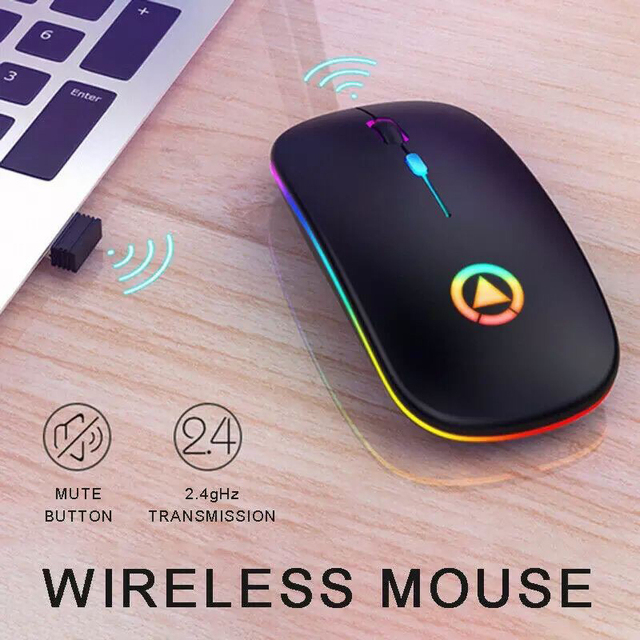 Bezprzewodowa mysz Bluetooth 2.4G ergonomiczna RGB - Mini mysz optyczna USB dla PC i laptopa - Wianko - 2