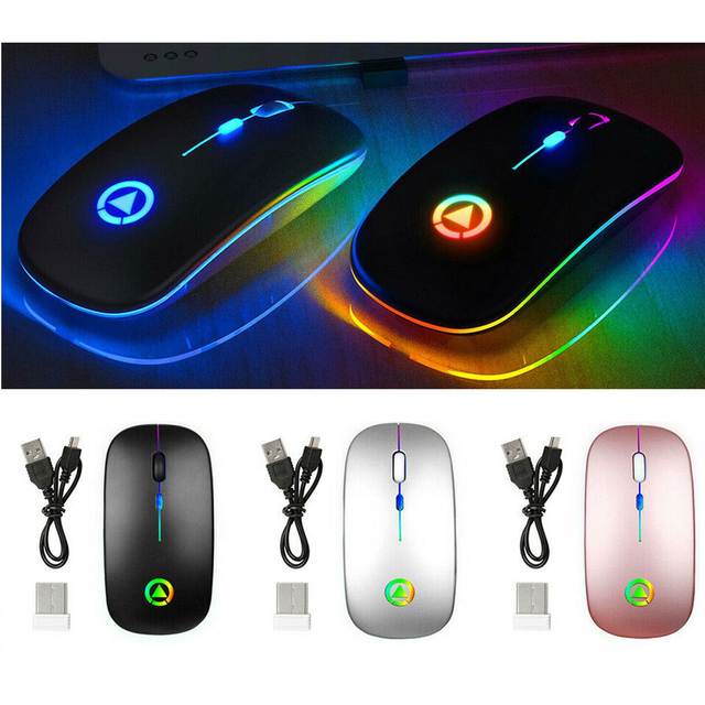 Bezprzewodowa mysz Bluetooth 2.4G ergonomiczna RGB - Mini mysz optyczna USB dla PC i laptopa - Wianko - 10