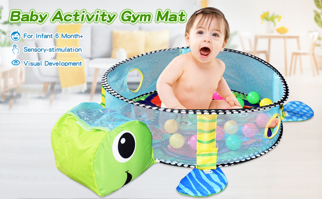 Mata gimnastyczna i zabawka edukacyjna 3 w 1 dla niemowląt – aktywności dziecka, puzzle i koc indeksujący - Wianko - 1
