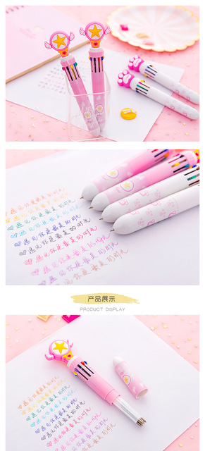 Długopis kulkowy dziewczyna serce Cartoon, 10 kolorów, kreatywny, uczeń, wielofunkcyjny, szkolny, śliczny - Wianko - 4