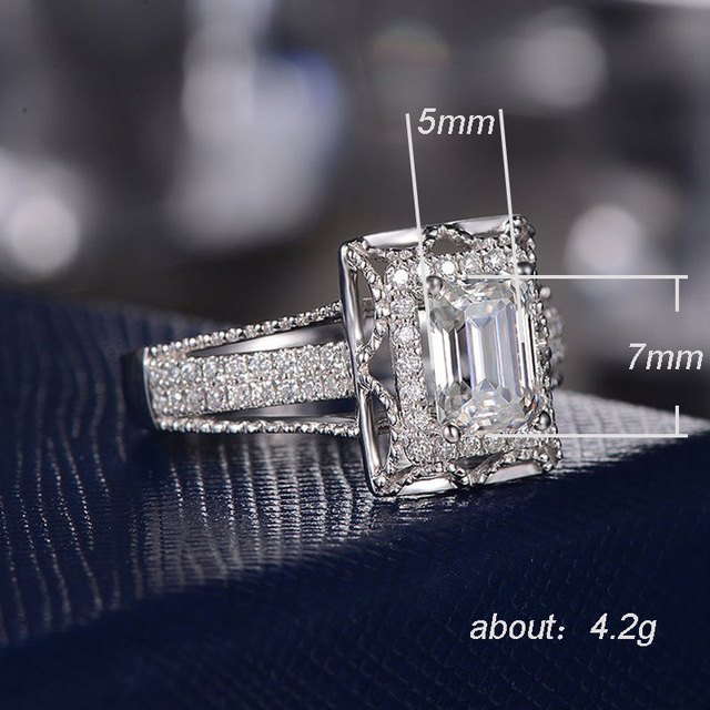 Pierścień wkładka z cyrkonią - luksusowy i wykwintny dodatek na zaręczyny, wyjątkowy prezent dla kobiet w modzie i na imprezy - biżuteria hurtowa - Wianko - 1
