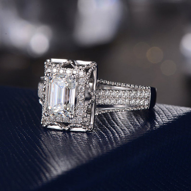 Pierścień wkładka z cyrkonią - luksusowy i wykwintny dodatek na zaręczyny, wyjątkowy prezent dla kobiet w modzie i na imprezy - biżuteria hurtowa - Wianko - 4