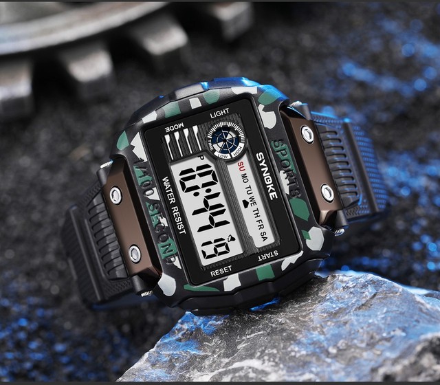 Męski zegarek SYNOKE G-Style Shock 50M z funkcją wodoodporności, cyfrowym wyświetlaczem LED i datą - Wianko - 13