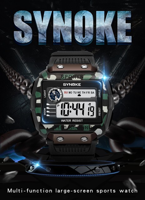 Męski zegarek SYNOKE G-Style Shock 50M z funkcją wodoodporności, cyfrowym wyświetlaczem LED i datą - Wianko - 1