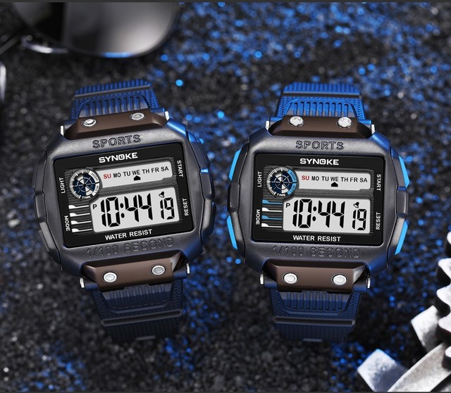 Męski zegarek SYNOKE G-Style Shock 50M z funkcją wodoodporności, cyfrowym wyświetlaczem LED i datą - Wianko - 14