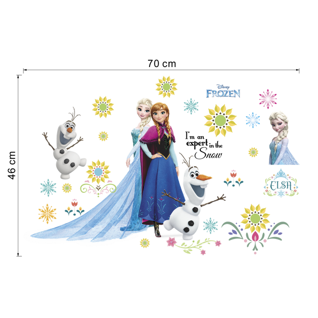 Naklejki ścienne Disney Mrożone księżniczki - 45x60cm - Dekoracja wnętrz dziecięcych - Motywy z Elsą i Olafem - Sztuka DIY z PVC - Tapeta ścieralna - Wianko - 2