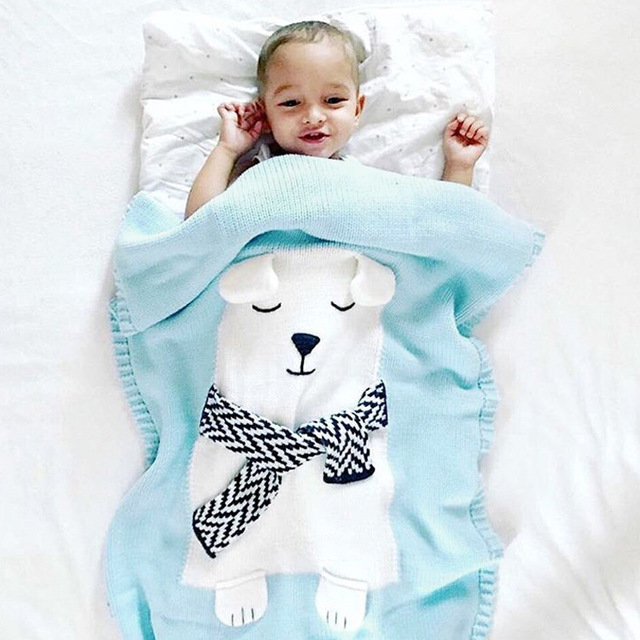 Dziecięcy koc bawełniany 3D ze wzorem niedźwiedzia i lisa, ciepły i miękki, idealny na łóżko, wózek lub jako rekwizyt fotograficzny dla niemowląt - Wianko - 6