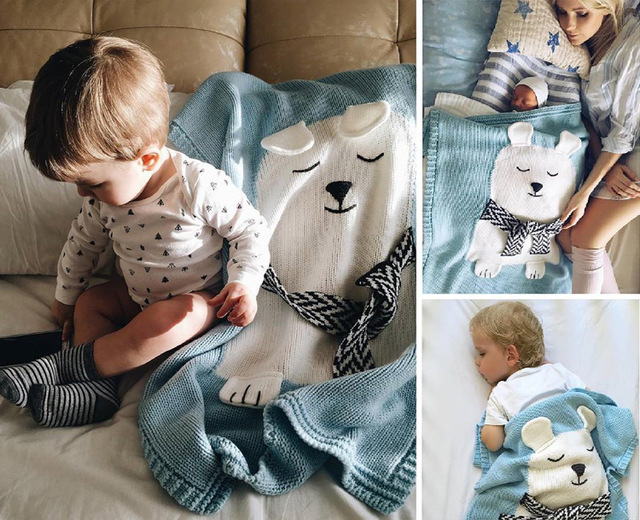 Dziecięcy koc bawełniany 3D ze wzorem niedźwiedzia i lisa, ciepły i miękki, idealny na łóżko, wózek lub jako rekwizyt fotograficzny dla niemowląt - Wianko - 10