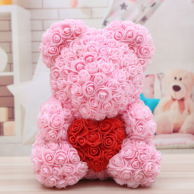 Miś różany kwiat róża niedźwiedzia 25cm/40cm - dekoracje świąteczne, prezenty dla kobiet, walentynki - Wianko - 3